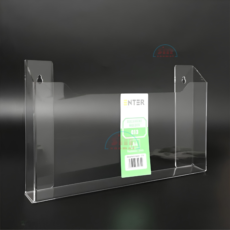 Kệ mica nhiều giấy treo tường Enter A4 C13 31X18cm ngang hông 25mm-SM