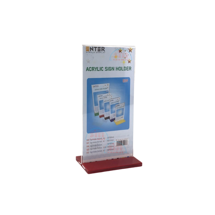 Kệ thực đơn nhỏ 1/3 A4 đế lùa E09-SM