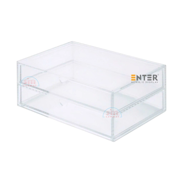 Kệ trưng bày mica Enter TB702 175x130x95mm 2 ngăn cửa kéo, hộc kéo, hộp trang sức-SM