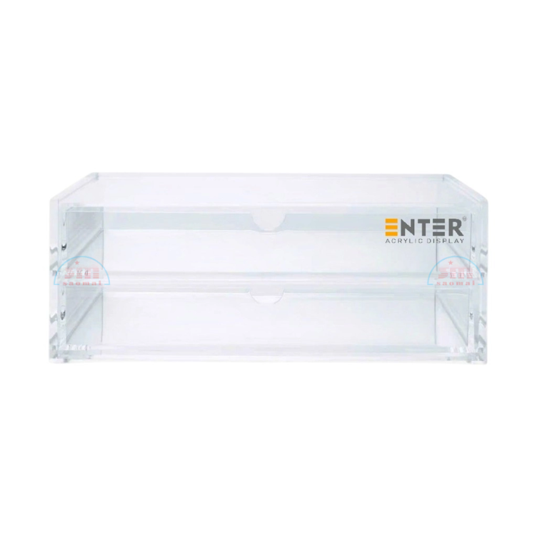 Kệ trưng bày mica Enter TB702 175x130x95mm 2 ngăn cửa kéo, hộc kéo, hộp trang sức-SM