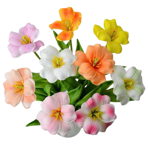 Cành hoa tulip búp/hoa tulip nở-DS