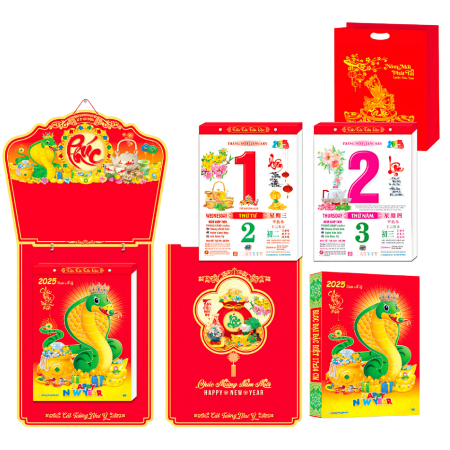 Lịch bloc đại đặc biệt trọn bộ kích thước 17x24cm năm 2025 - HT11