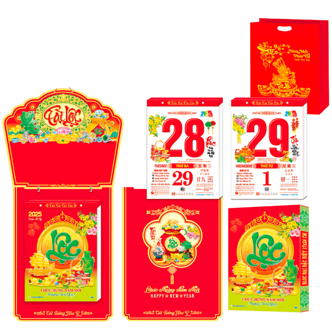 Lịch bloc đại đặc biệt trọn bộ Trà Đạo năm 2025 kích thước 17x24cm - HT12