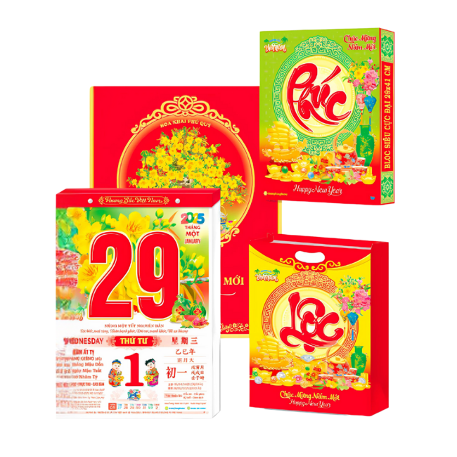 Lịch bloc siêu cực đại trọn bộ kích thước 29x41cm năm 2025 - HT4