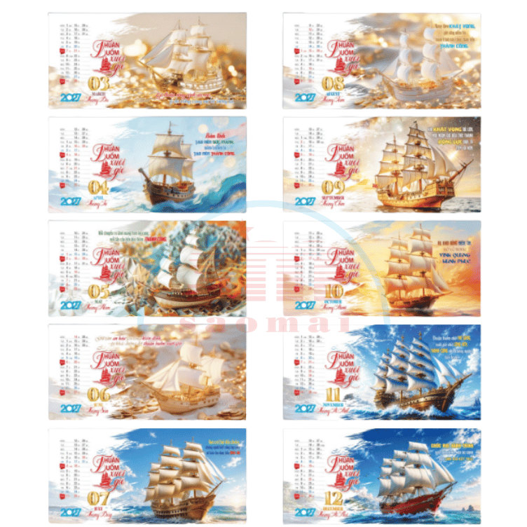 Lịch bàn 2 lò xo 2027-AH