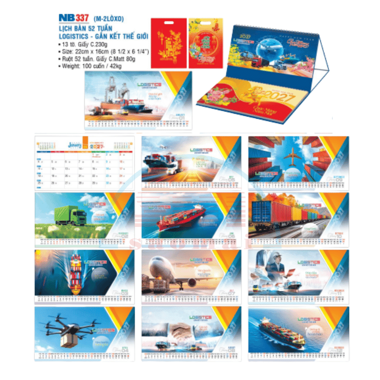 Lịch bàn 2 lò xo 2027-NB