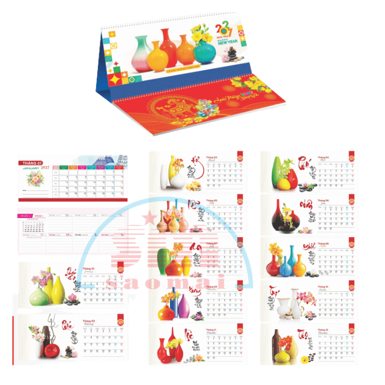 Lịch bàn 2 lò xo 2027-TĐTT