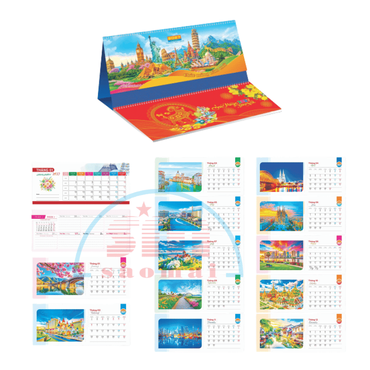 Lịch bàn 2 lò xo 2027-TĐTT