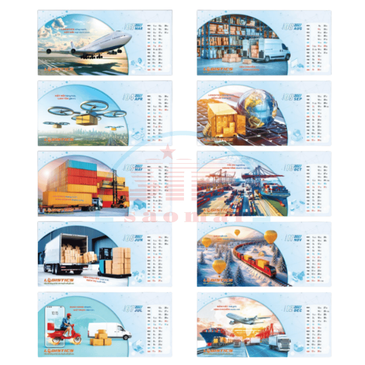 Lịch bàn chữ A 2027-AH