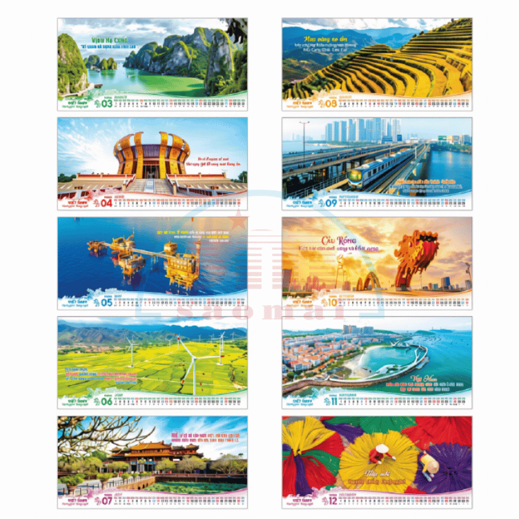 Lịch bàn chữ A 2027-AH