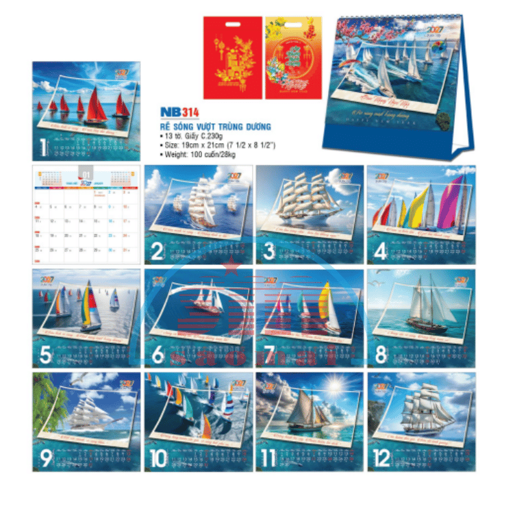Lịch bàn chữ A 2027-NB