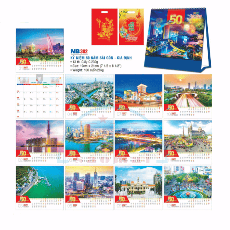 Lịch bàn chữ A 2027-NB