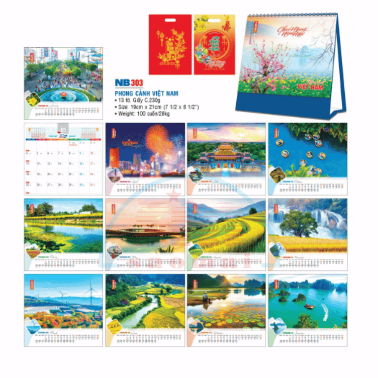 Lịch bàn chữ A 2027-NB