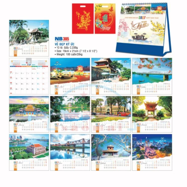 Lịch bàn chữ A 2027-NB