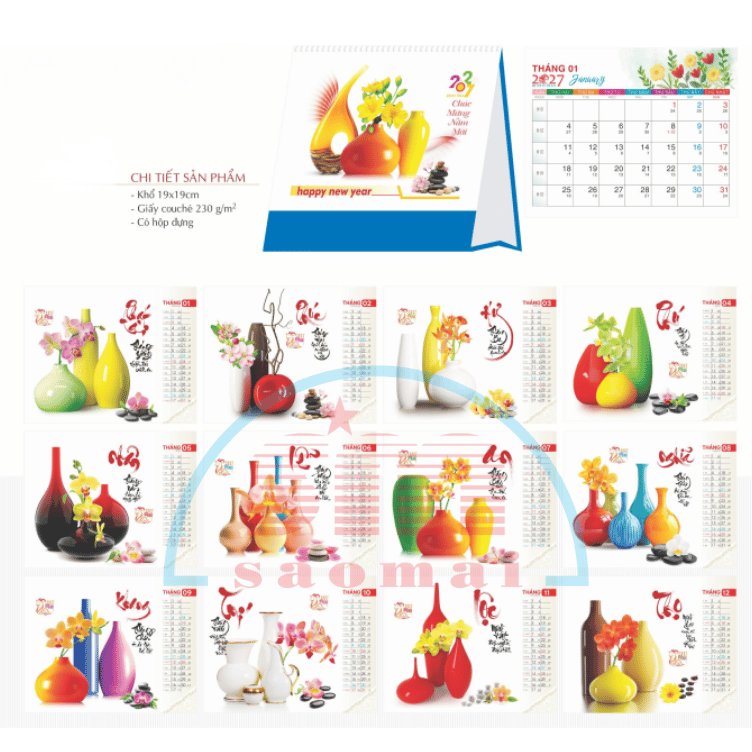 Lịch bàn chữ A 2027-TĐTT