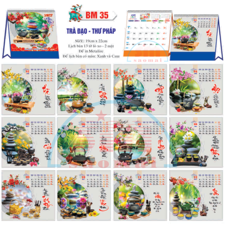 Lịch bàn chữ A 2027-TT