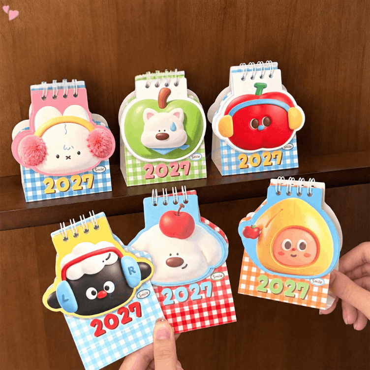 Lịch bàn mini 2027 hình thú Slime/vuông-Or