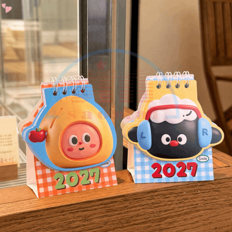Lịch bàn mini 2027 hình thú Slime/vuông-Or