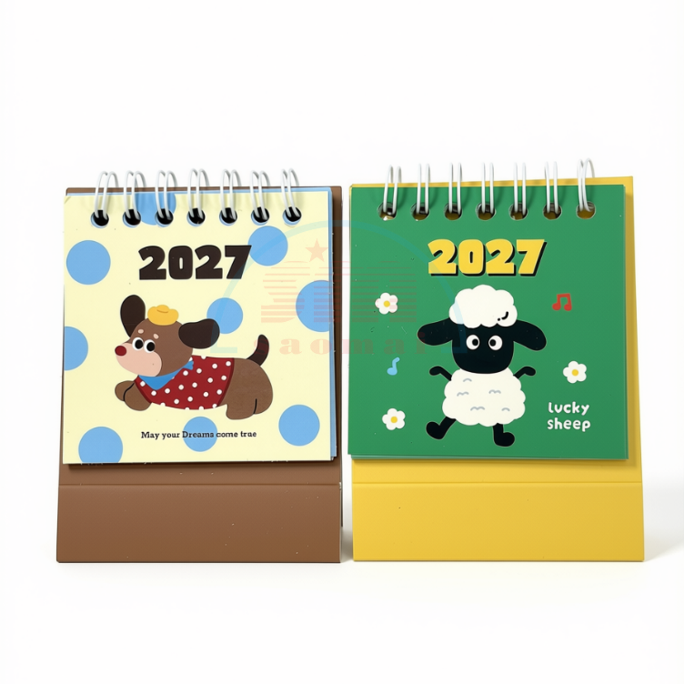 Lịch bàn mini 2027 hình thú Slime/vuông-Or