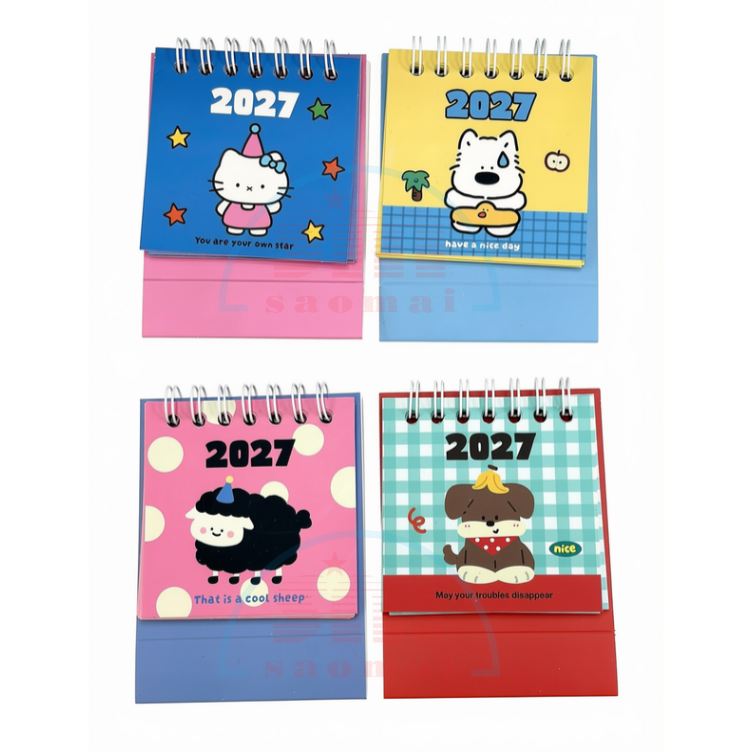 Lịch bàn mini 2027 hình thú Slime/vuông-Or