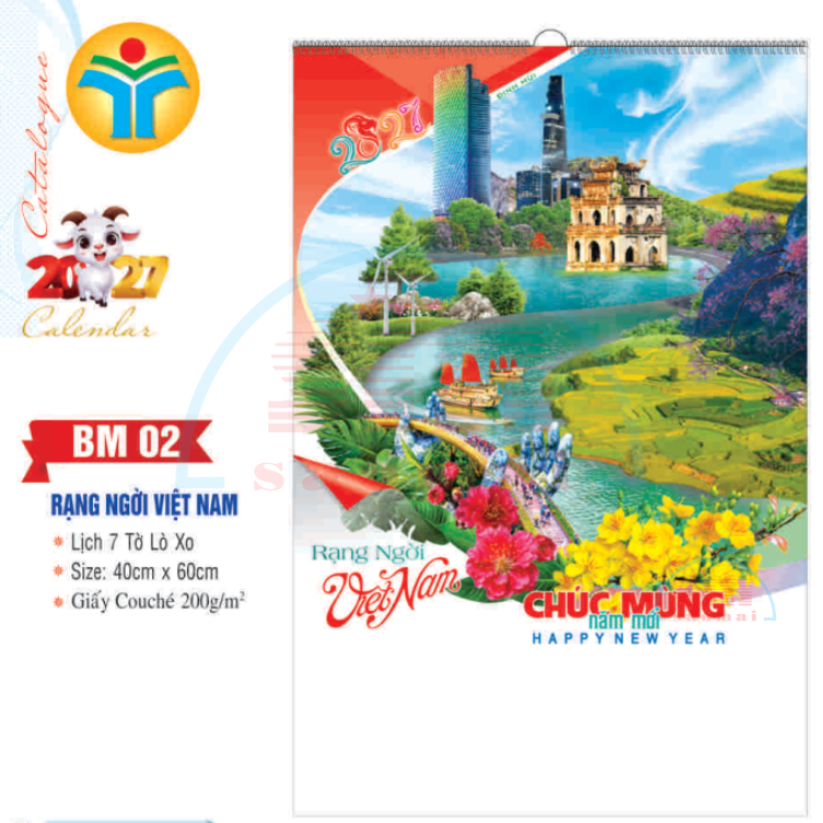 Lịch lò xo 7 tờ 2027-TT