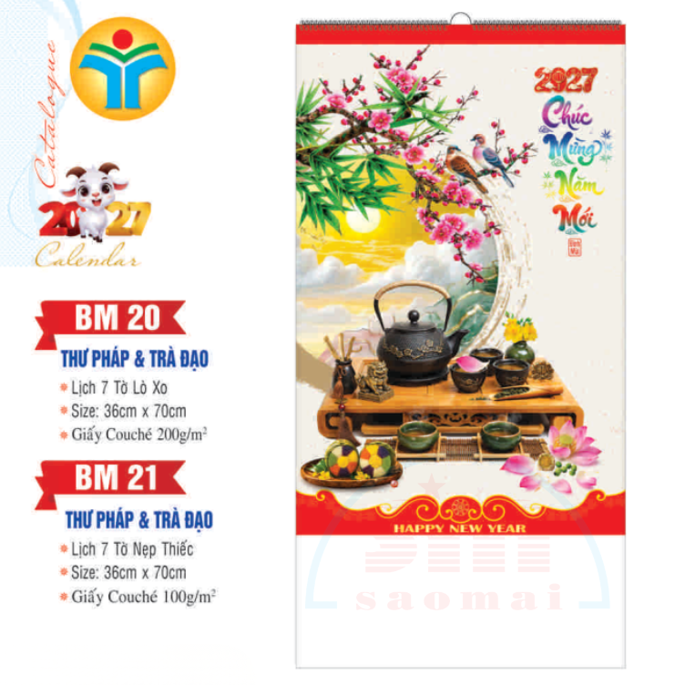 Lịch lò xo 7 tờ 2027-TT