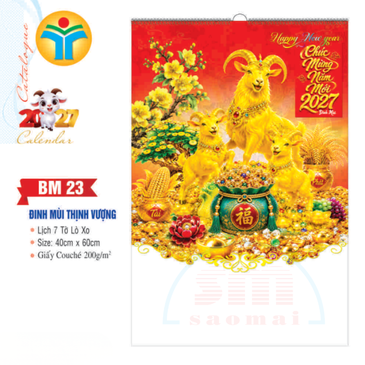 Lịch lò xo 7 tờ 2027-TT