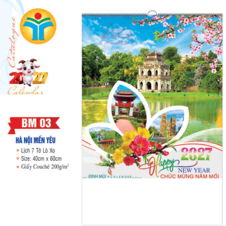 Lịch lò xo 7 tờ 2027-TT