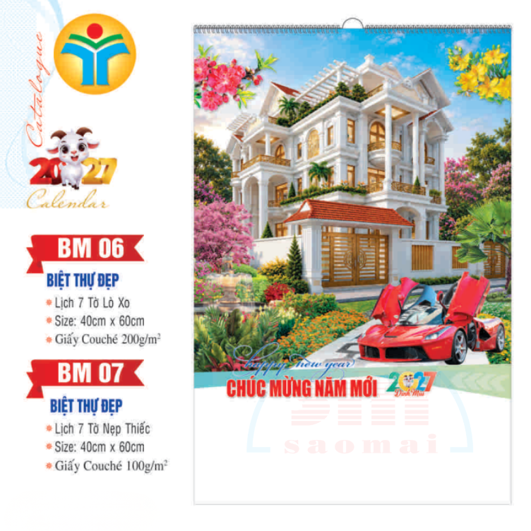 Lịch lò xo 7 tờ 2027-TT