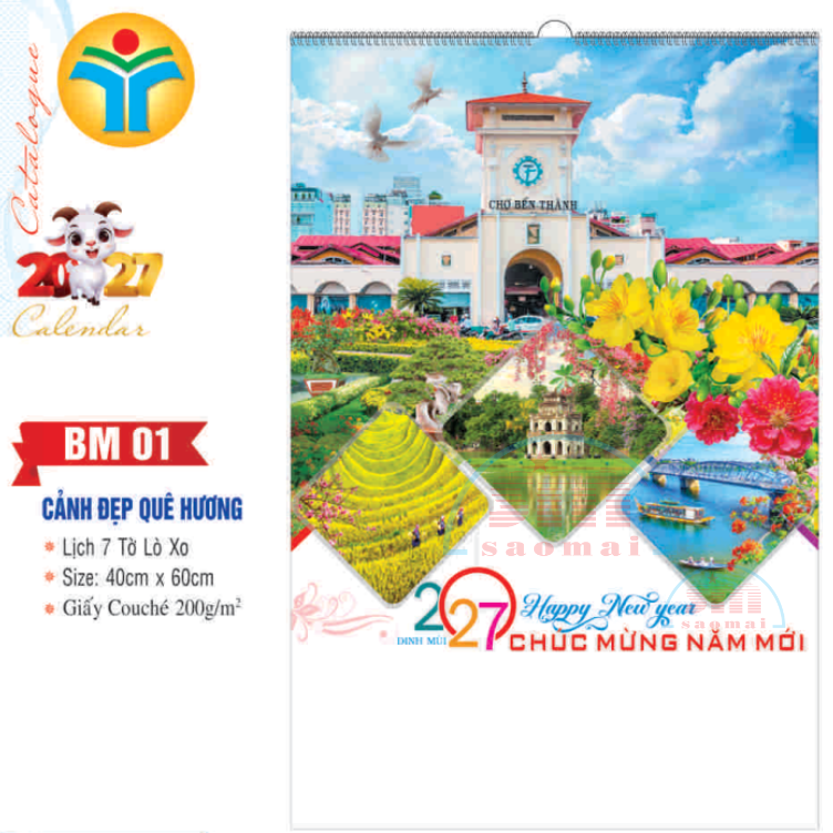 Lịch lò xo 7 tờ 2027-TT