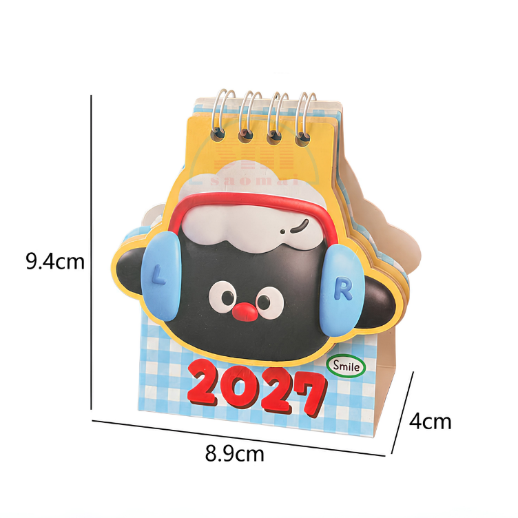 Lịch bàn mini 2027 hình thú Slime/vuông-Or
