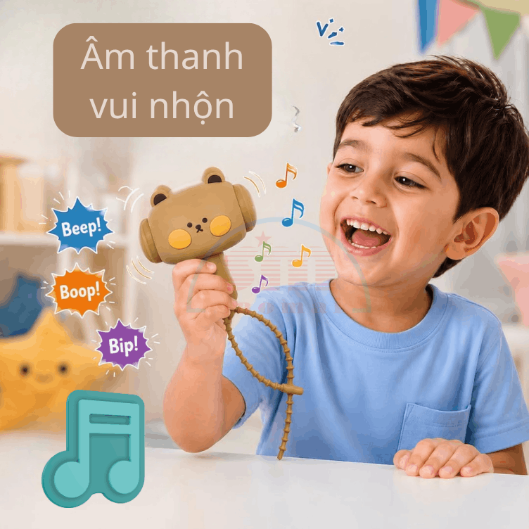 Móc khóa búa silicon phát âm thanh-TL