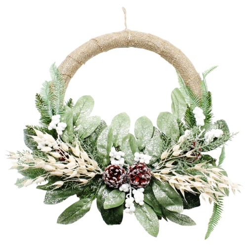 Noel-Vòng hoa bố phun kim tuyến W14-TN 14"-CC