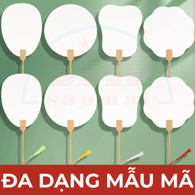 Quạt giấy lớn tô màu 24cm-TL