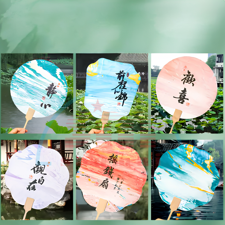 Quạt giấy lớn tô màu 24cm-TL