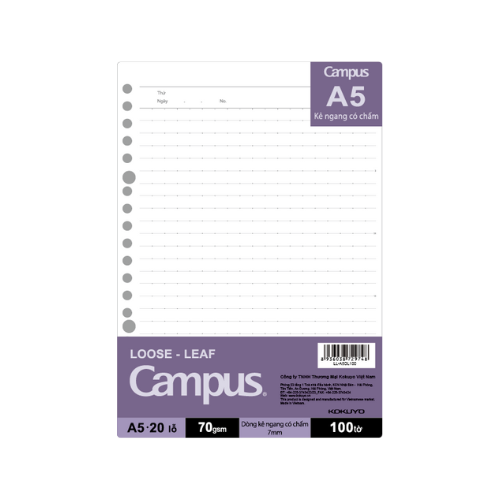 Ruột sổ còng Campus A5 LL-A5DL100 (100 tờ)-208