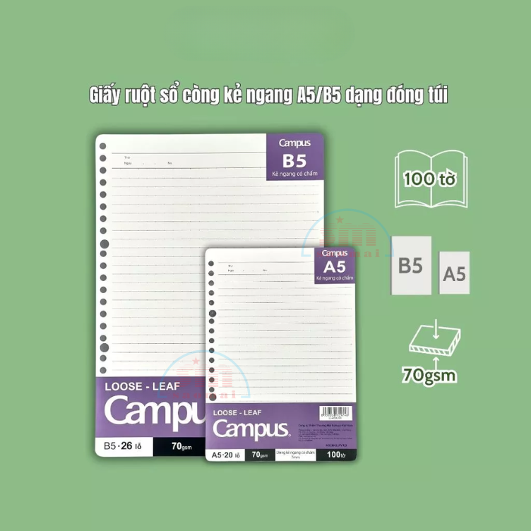 Ruột sổ còng Campus B5 LL-B5DL100 (100 tờ)-208