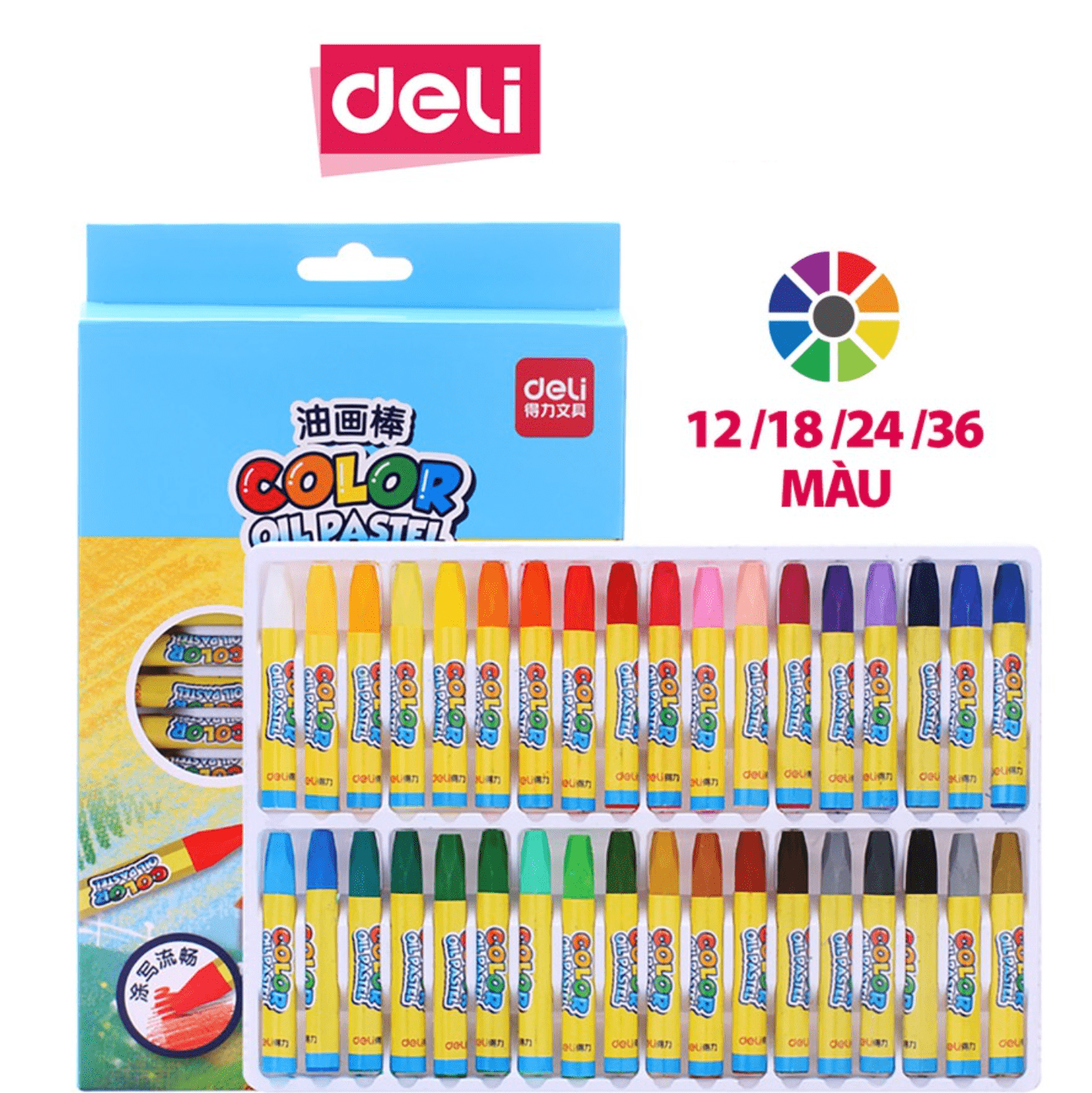 Sáp dầu 36 màu Deli 6964