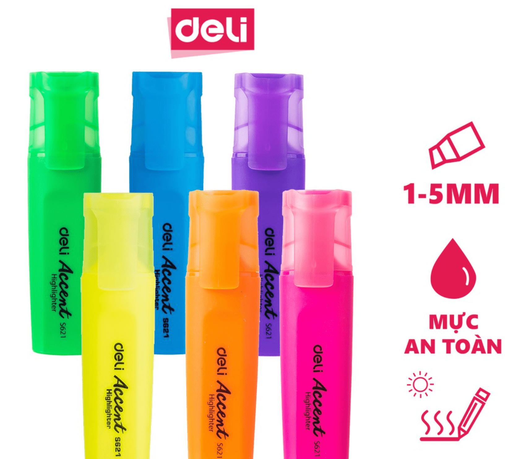 Dạ quang Deli S621 vàng-LA