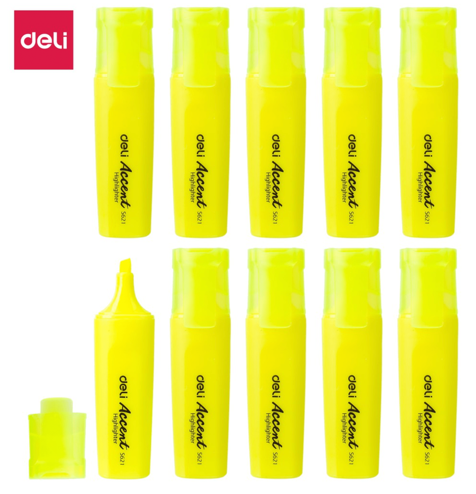 Dạ quang Deli S621 vàng-LA