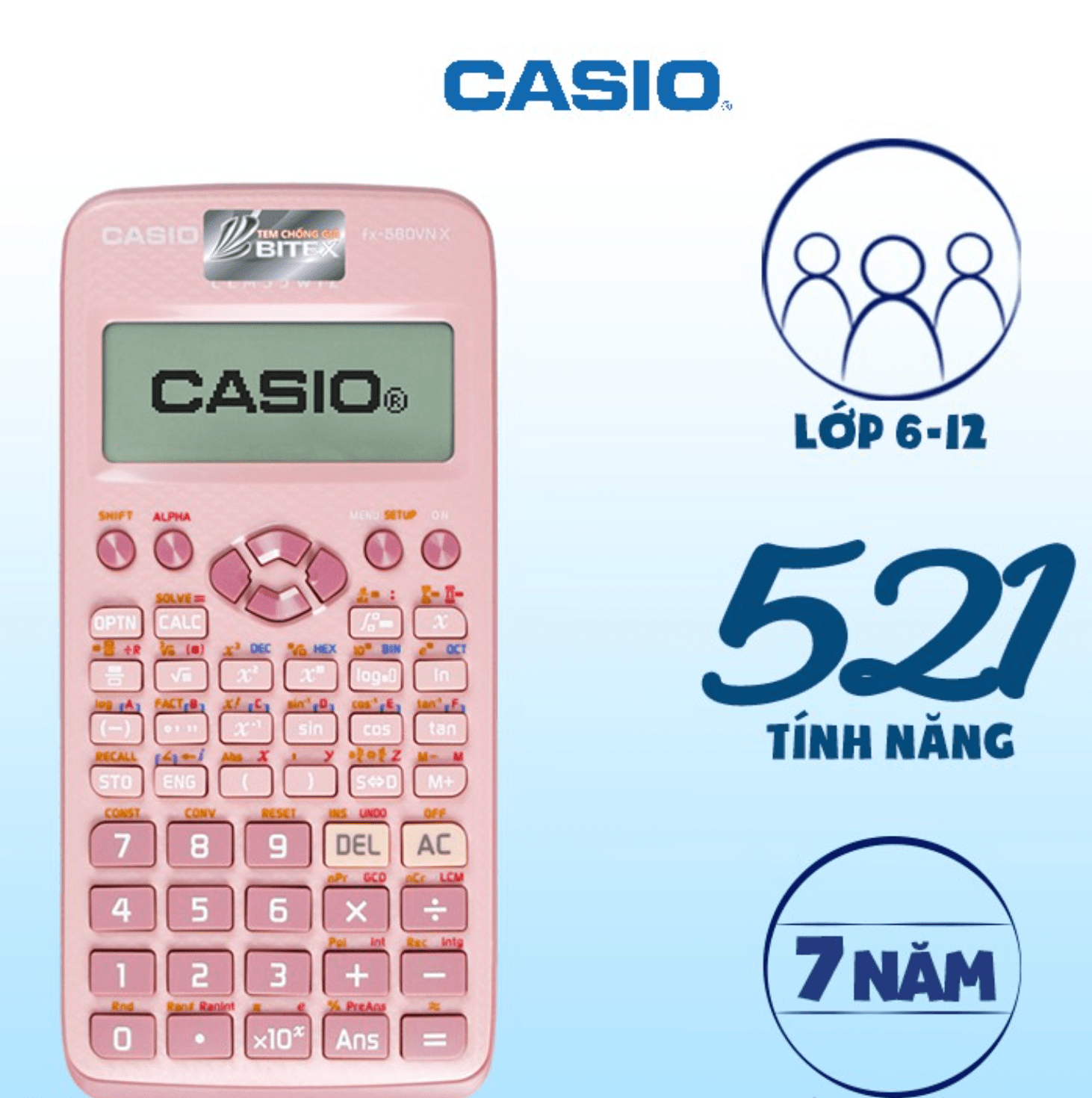 Máy tính Casio FX-580VN Hồng