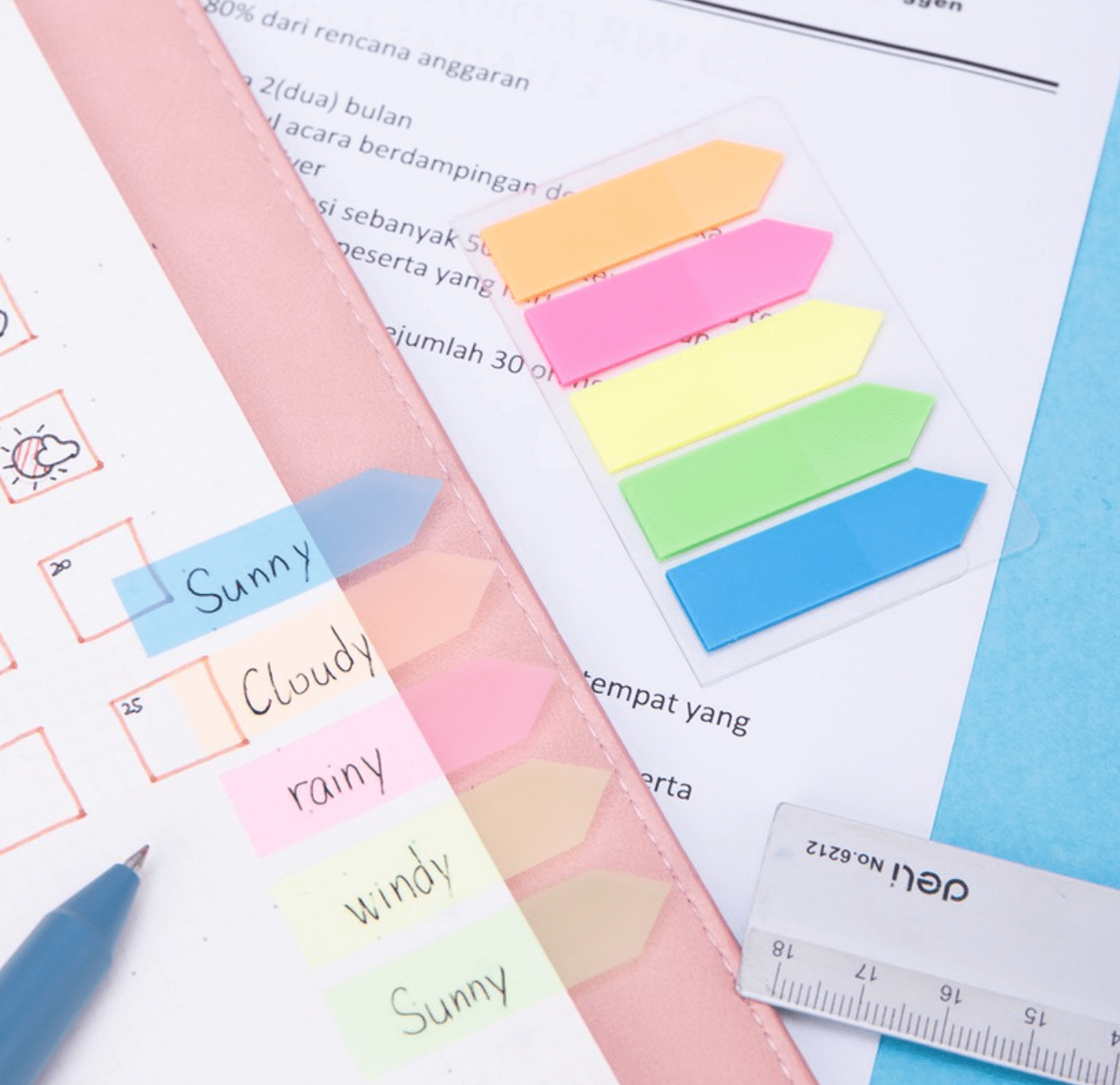 Notes mũi tên Deli A10602 5 màu