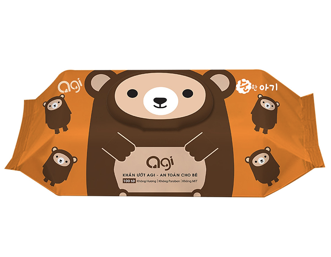 Khăn ướt Agi 100tờ cam không mùi
