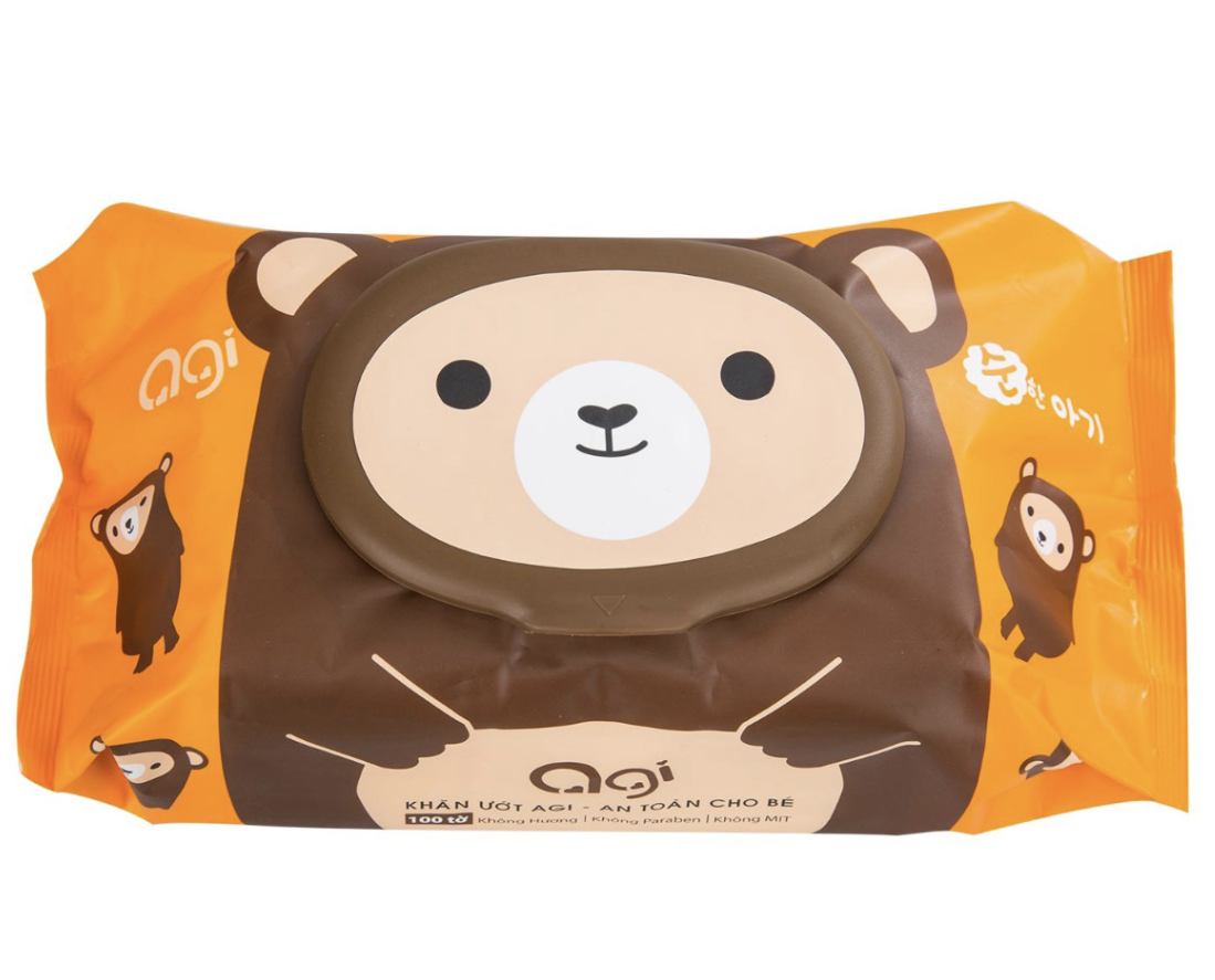 Khăn ướt Agi 100tờ cam không mùi