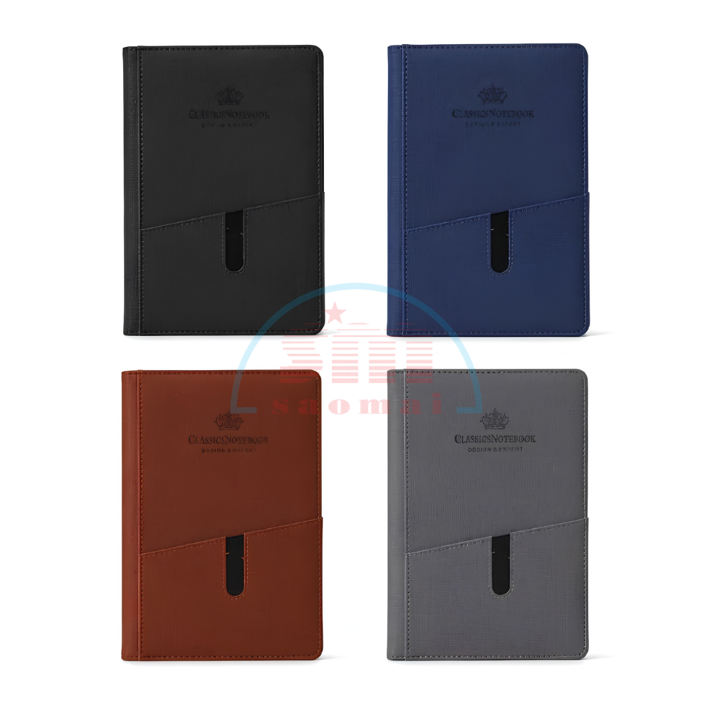 Sổ tay bìa da có túi Depai A5 (25-12) 116 tờ/80 gsm