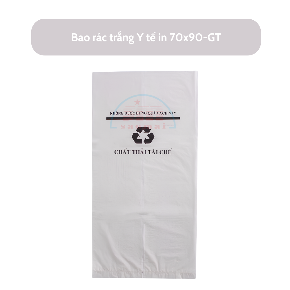 Bao rác trắng Y tế in 70x90-GT