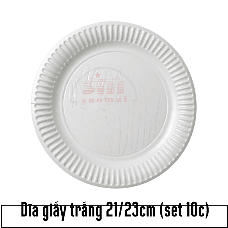 Dĩa giấy trắng CT 21/23cm (10c)-HNF