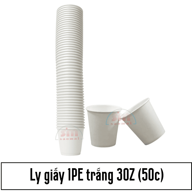Ly giấy 1PE trắng 3OZ (50c)-HNF