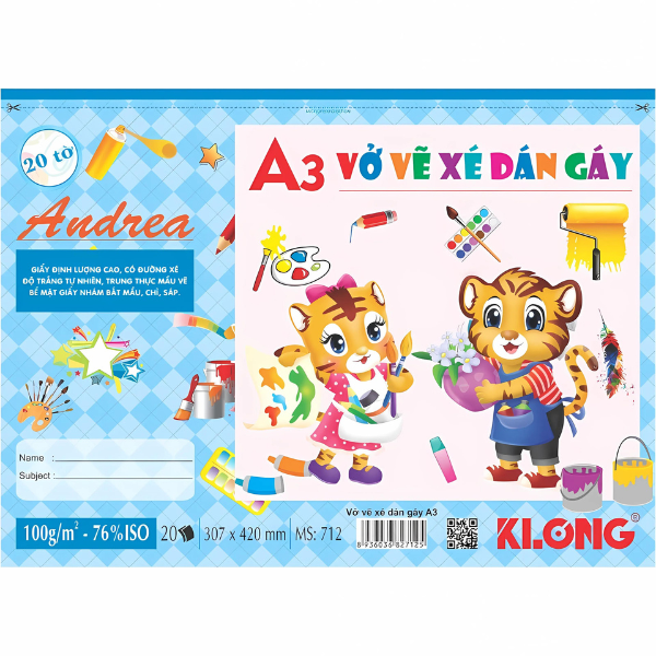 Tập vẽ A3 Klong TP712 (20 tờ)-KL