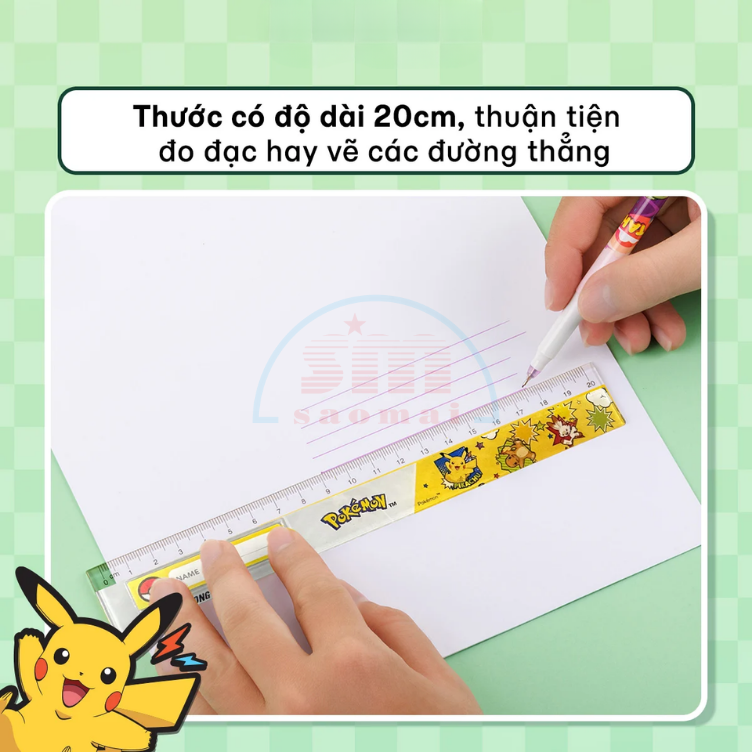 Thước TL  Pokemon SR-039 20cm-LV